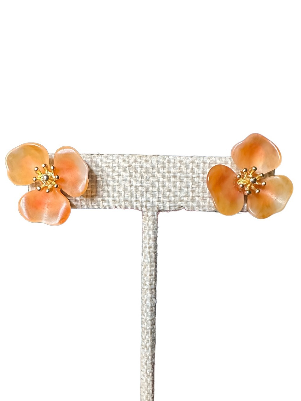 J. Crew Peach Floral Petal Stud Earrings